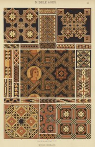Moyen Âge, mosaïque en bois - German School