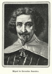 Miguel de Cervantes Saavedra, romancier espagnol (lithographie) - German School