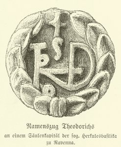 Monogramme de Théodoric le Grand, roi des Ostrogoths - German School