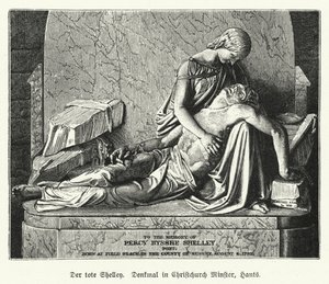 Monument au poète anglais Percy Bysshe Shelley, Christchurch Priory, Dorset - German School