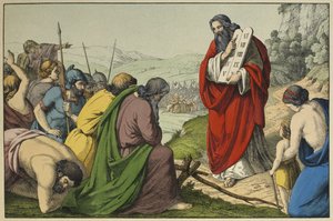 Moïse et les tables de la Loi, illustration de L