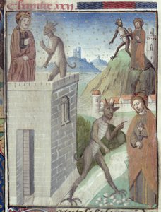 Les trois scènes de la tentation, de Vita Christi, par Ludolf de Saxe, vers 1300-7778 - German School