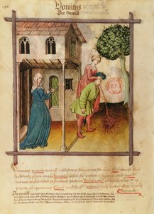 Ms Lat 9333 fol.96v Homme vomissant, du Tacuinum Sanitatis - German School