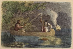 Amérindiens pêchant la nuit - German School