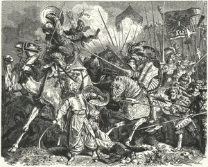 Nicolas, comte de Salm, combattant les Turcs lors du siège de Vienne - German School
