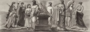 Occupations dans la Grèce antique. Illustration pour Bilder-Atlas (gravure) - German School