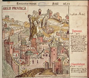 Vieux Londres, de la Chronique de Nuremberg par Hartmann Schedel (1440-1514) 1493 - German School