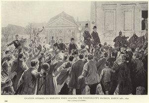 Ovation offerte à Otto von Bismarck en quittant le manoir du chancelier - German School