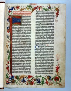 Page de la Bible de Gutenberg, Mayence, vers 1455 - German School