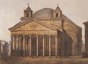 Panthéon, Rome (lithographie couleur) - German School