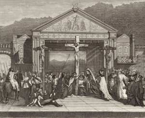 Jeu de la Passion à Oberammergau, Bavière, Allemagne. Illustration pour Bilder-Atlas - German School