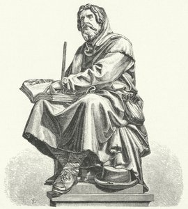 Pierre Valdo, fondateur du mouvement spirituel chrétien médiéval connu sous le nom de Vaudois (gravure) - German School