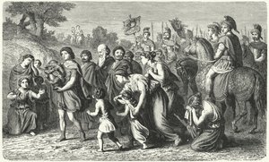 Polybe portant les cendres de Philopoemen en procession solennelle à Mégalopolis - German School