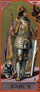 Portrait de Charles V. Chromolithographie - German School