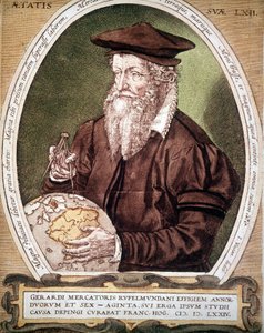 Portrait de Gerhard Kremer dit Gerardus Mercator (1512-1594). Faux titre de la première édition de l