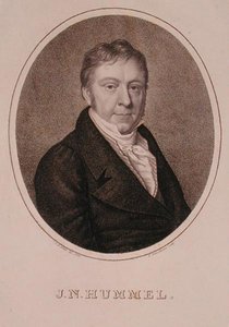 Portrait de Johann Nepomuk Hummel, gravé par F. Fleischmann - German School