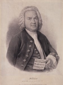 Portrait de Johann Sebastian Bach (1685-1750) gravé par F.G. Schlick, 1840 - German School
