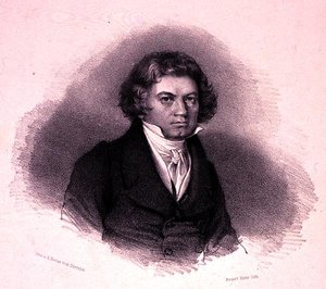 Portrait de Ludwig van Beethoven (1770-1827) gravé par Faustin Herr - German School