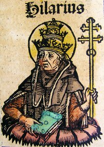 Portrait du Pape Hilaire, publié dans la Chronique de Nuremberg - German School
