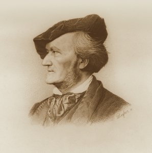 Portrait de Richard Wagner (1813-83) compositeur allemand, gravé par Robert Reyher (1838-77)