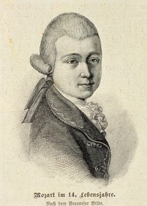 Portrait de Wolfgang Amadeus Mozart (1756-91) - German School