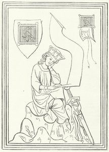 Portrait du poète lyrique allemand médiéval Walther von der Vogelweide du Codex Manesse (gravure) - German School