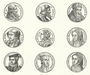 Portraits de papes et de royauté - German School