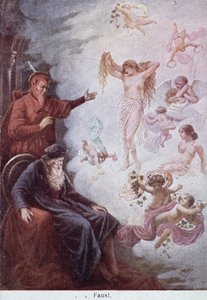 Carte postale représentant la tentation de Faust par Méphistophélès, c.1905 - German School