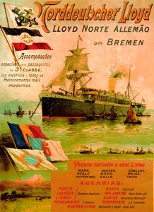 Affiche publicitaire pour la North German Lloyd Line, 1898