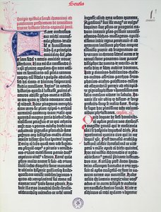 Prologue de la Bible de Gutenberg, imprimée par Johannes Gutenberg et Peter Schoeffer à Mayence, 1454-56 - German School