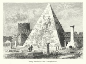 Pyramide de Cestius, tombe de Gaius Cestius, Rome, construite vers 12 av. J.-C. - German School