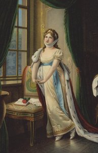 La reine Louise de Prusse lors de son vol vers Memel (lithographie couleur) - German School