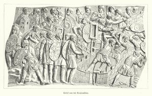 Relief de la Colonne Trajane, Rome, représentant les Romains vainquant les Daces - German School