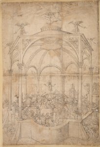 Allégorie religieuse avec les sept sacrements et les sept péchés capitaux - German School