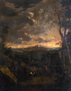 Cavalier devant une vue de Gotha et du château de Friedenstein, 1751-1800