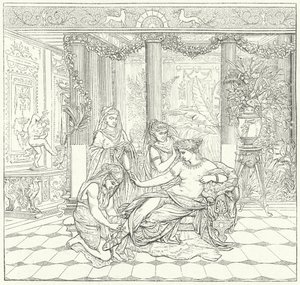 Dame romaine à sa toilette - German School