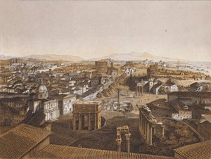 Rome depuis le Capitole (lithographie couleur)