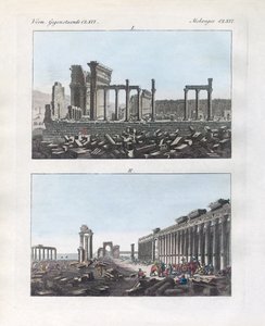 Ruines de Palmyre (gravure en couleur) - German School