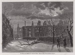 Ruines du Château de Saint-Cloud, Paris, détruit par les bombardements prussiens en 1870 pendant la Guerre franco-prussienne