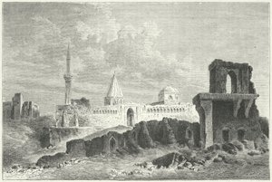 Ruines du palais des Seldjoukides à Konya, Turquie (gravure) - German School