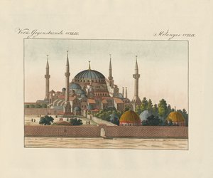 Cathédrale Sainte-Sophie à Constantinople (gravure en couleur) - German School