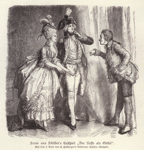 Scène de la comédie Der Neffe als Onkel (Le Neveu comme Oncle) de Friedrich Schiller - German School