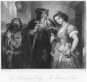 Scène de Le Marchand de Venise - German School