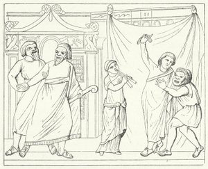 Scène de la pièce Andria du dramaturge romain Térence - German School
