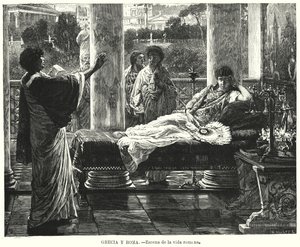 Scène de vie dans la Rome antique