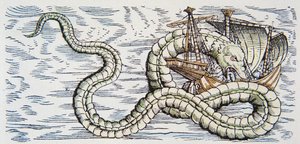 Serpent de mer attaquant un navire
