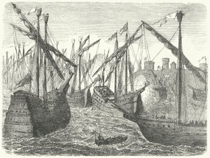 Navires de la Ligue hanséatique au large de Copenhague - German School