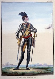 Vêtements de soldat : armure de cavalier - dans « Mes rêves » par le comte de Saxe - German School