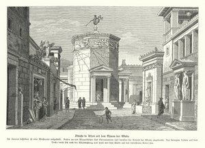 Rue et la Tour des Vents à Athènes, Grèce antique
