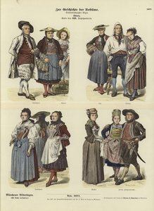 Costumes suisses, fin 18ème siècle - German School